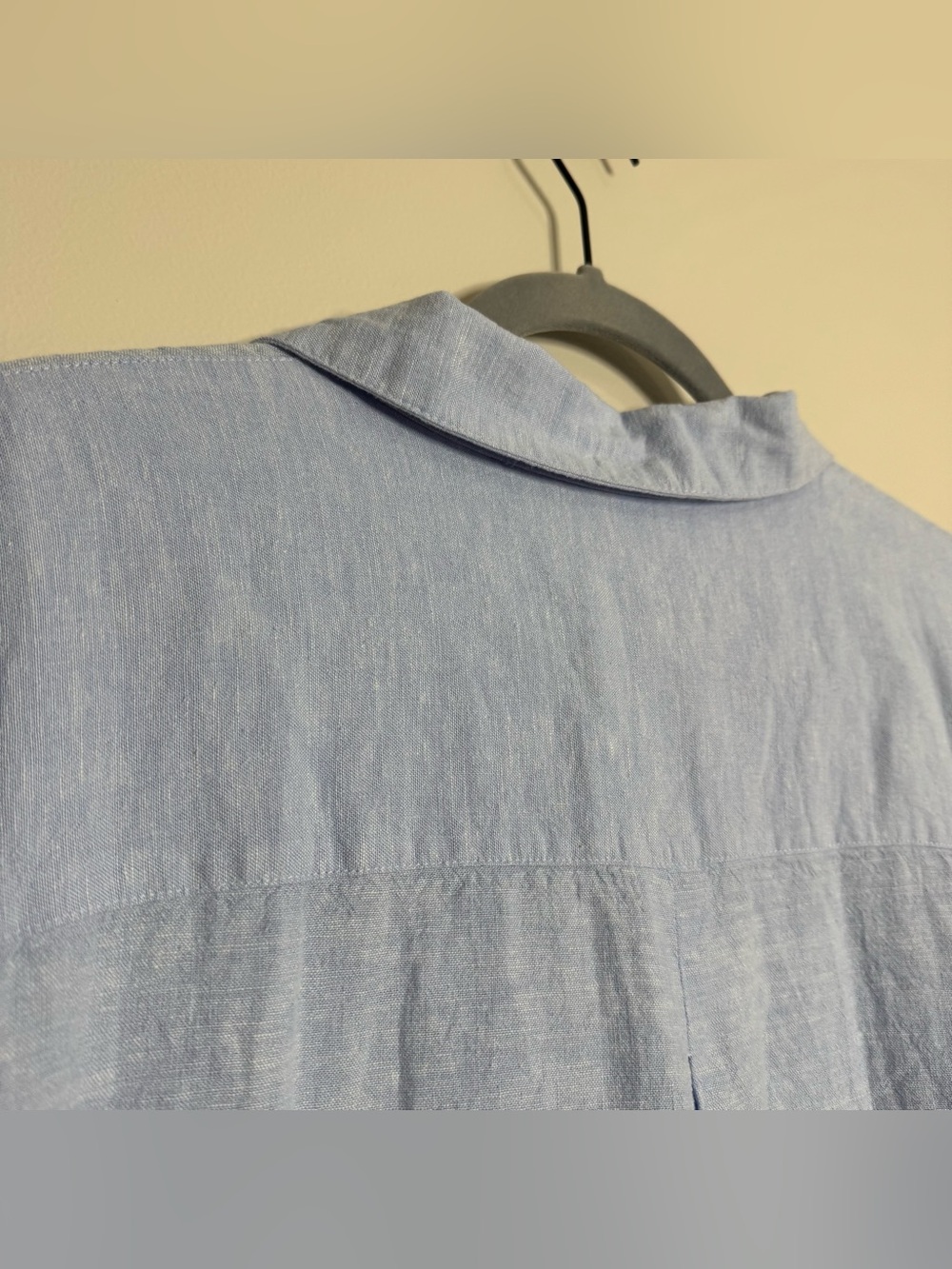 NWT C&C California Light Blue Linen Viscose Collared Button Shirt Dress Large - Picture 8 of 10